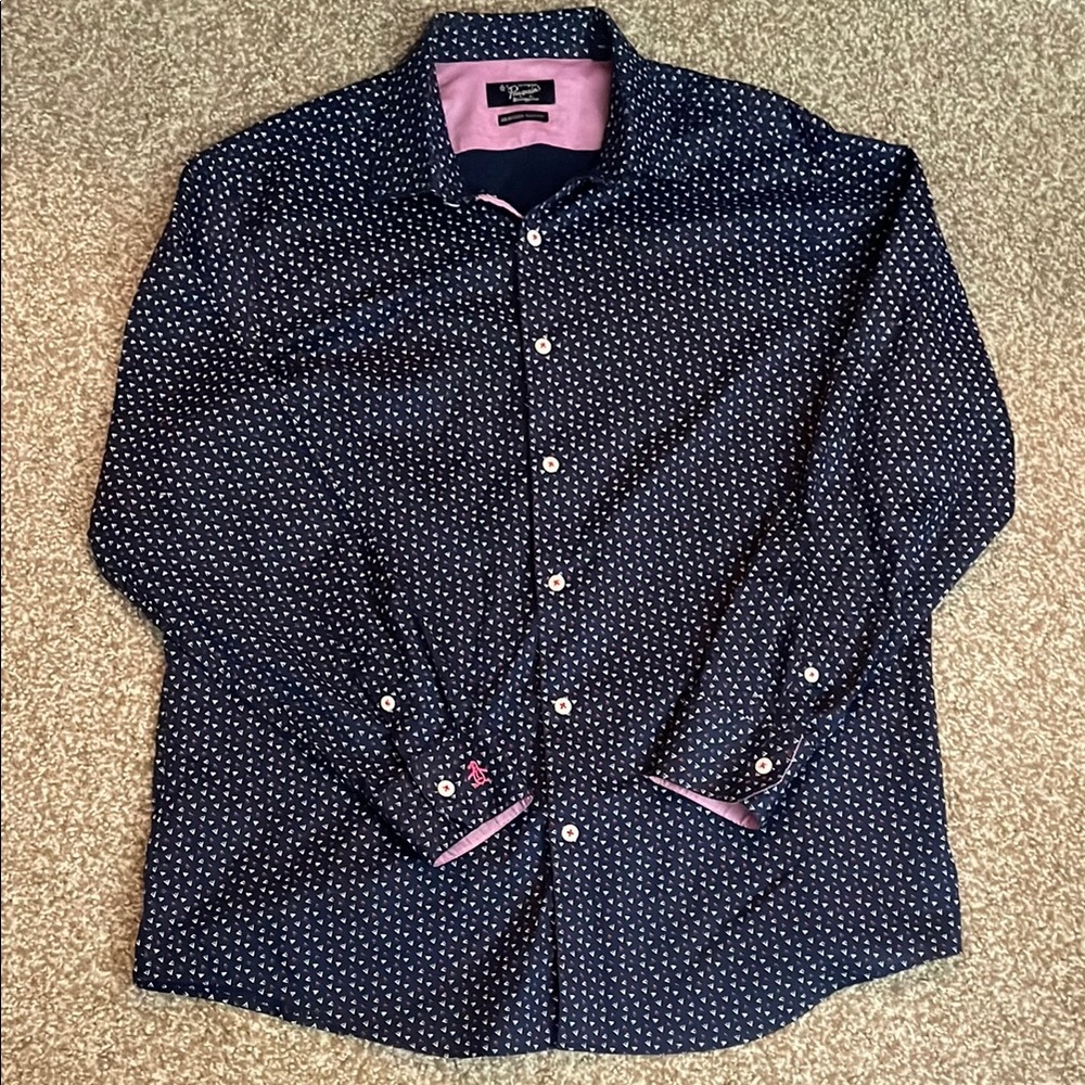 Penguin Men’s Arrow Print Long Sleeve Shirt